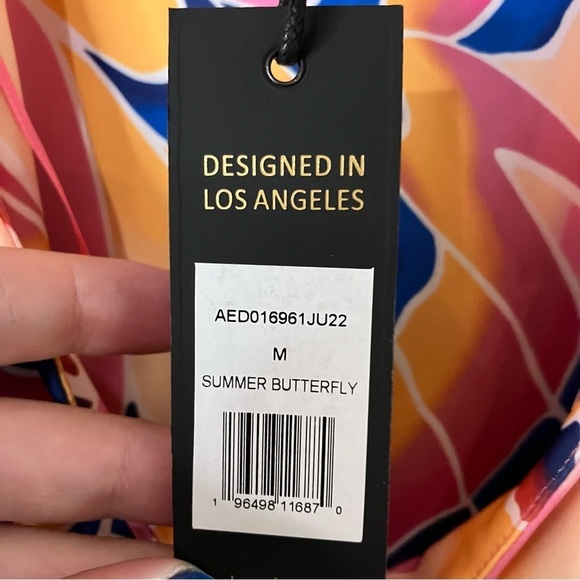 AFRM Corsica Ruched Cut Out Mini Dress in Summer Butterfly - Picture 12 of 12